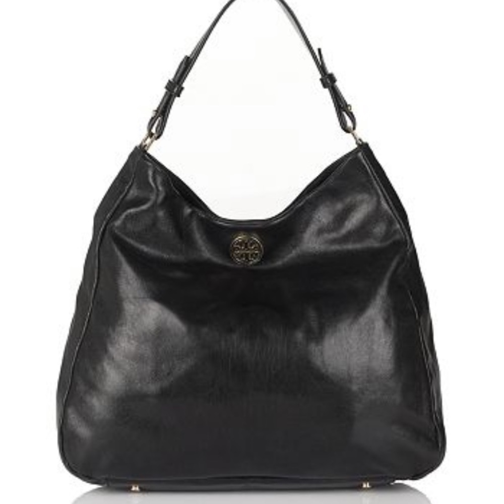 Tory Burch Black Dena Leather Hobo